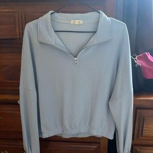 Garage Light Blue Quarter Zip Sweater